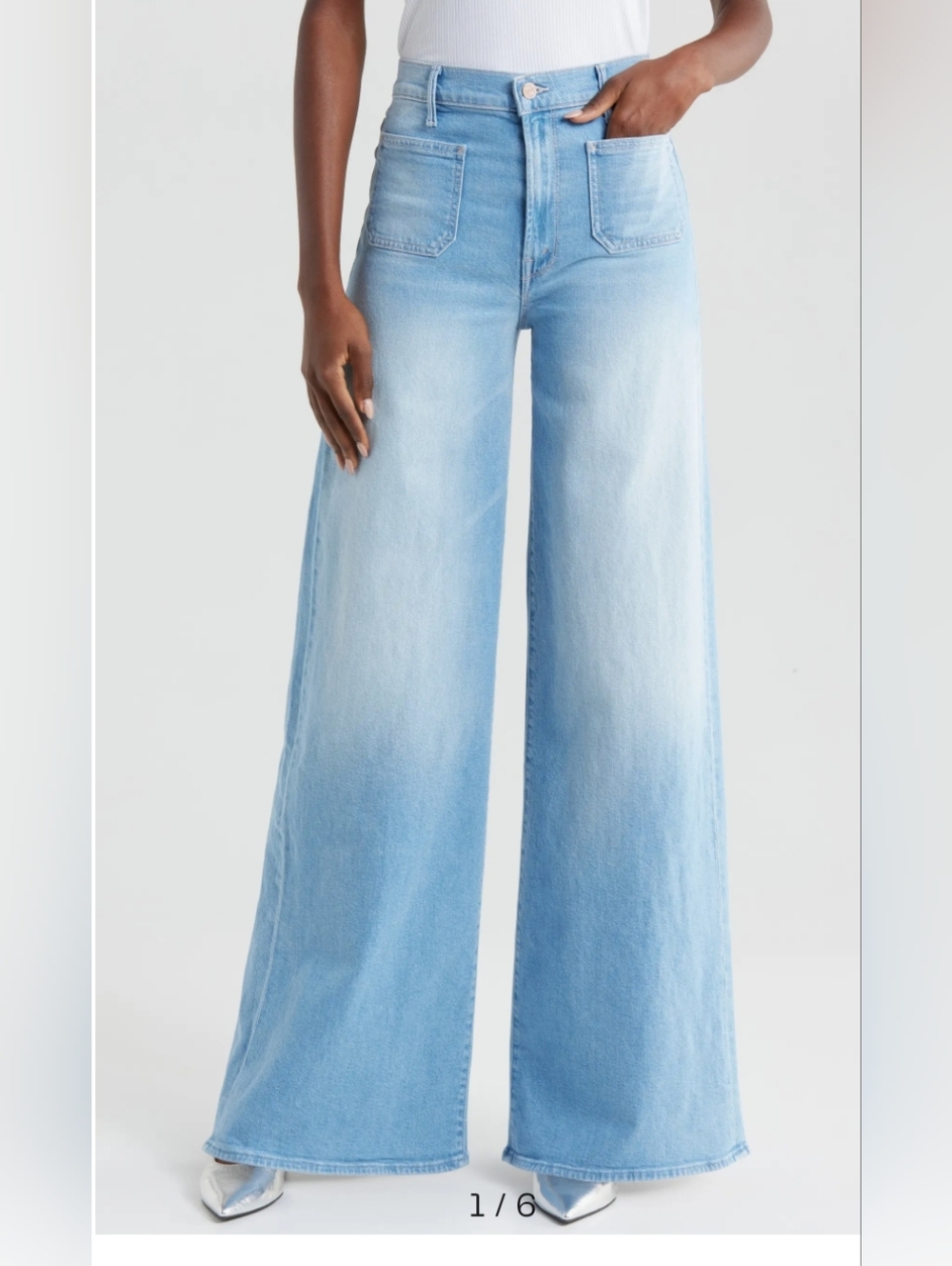MOTHER Patch Pocket Wide‑Leg Jeans – Undercover Sneak – Size 32